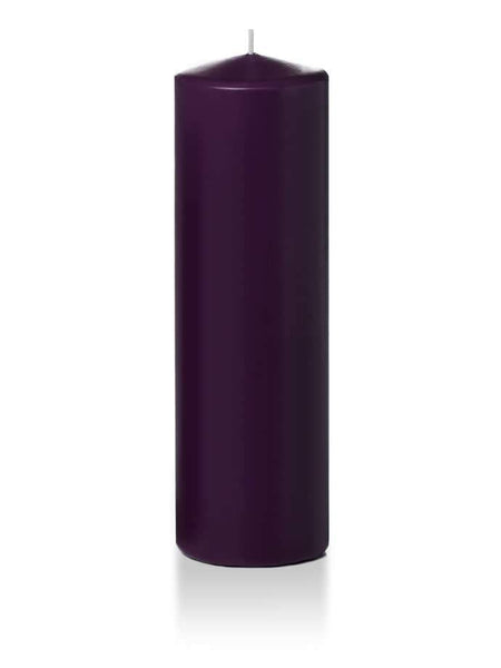 3" x 10" Wholesale Pillar Candles Dark Purple