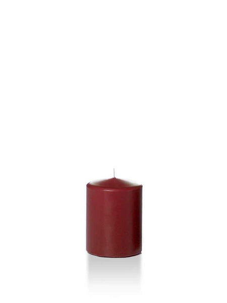 Wholesale 2.25" x 3" Slim Pillar Candles Burgundy