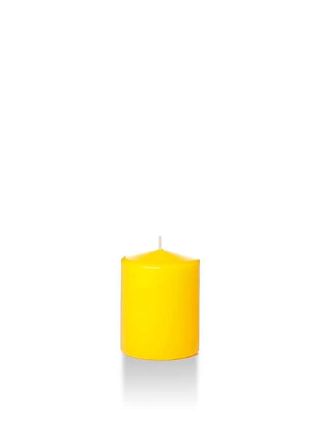 2.25" x 3" Slim Pillar Candles Bright Yellow