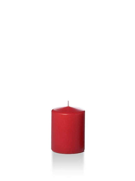 Wholesale 2.25" x 3" Slim Pillar Candles Ruby Red