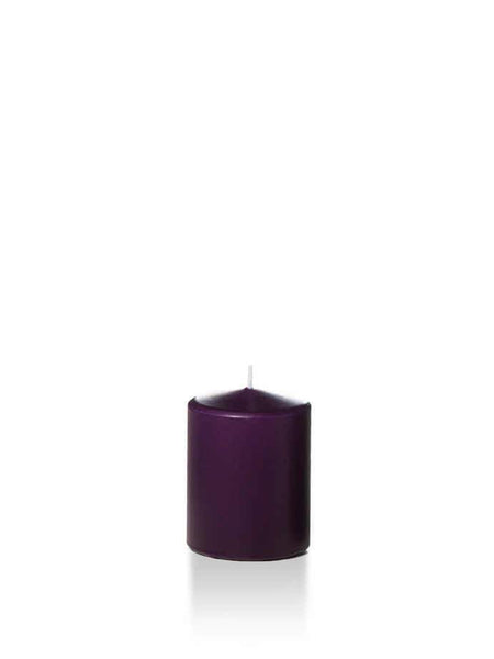 Wholesale 2.25" x 3" Slim Pillar Candles Dark Purple