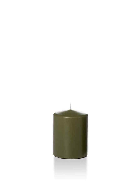 Wholesale 2.25" x 3" Slim Pillar Candles Olive