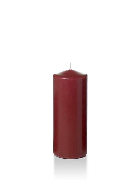 Wholesale 2.25" x 5" Slim Pillar Candles Burgundy