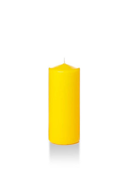 Wholesale 2.25" x 5" Slim Pillar Candles Bright Yellow