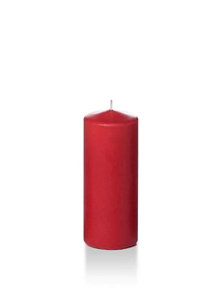 2.25" x 5" Slim Pillar Candles Ruby Red