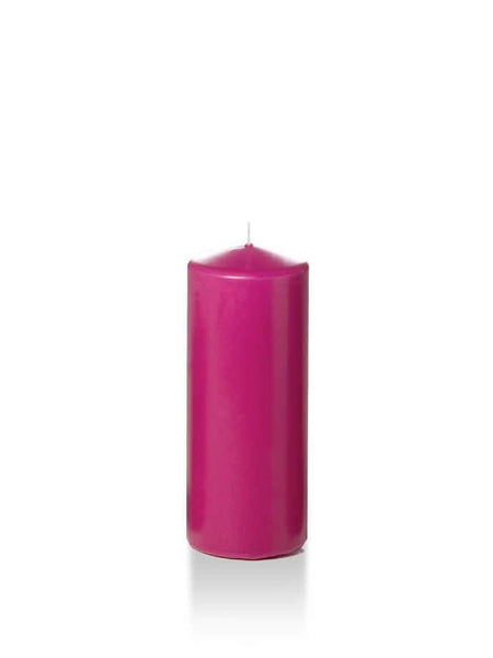 2.25" x 5" Slim Pillar Candles Hot Pink