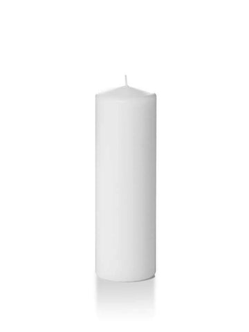 Wholesale 2.25" x 7" Slim Pillar Candles White