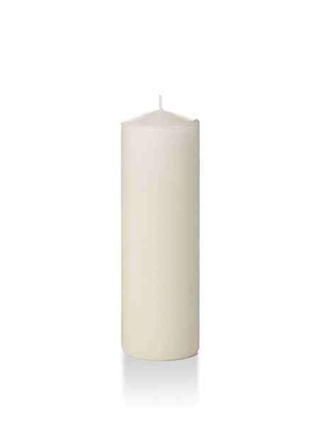 2.25" x 7" Slim Pillar Candles Ivory