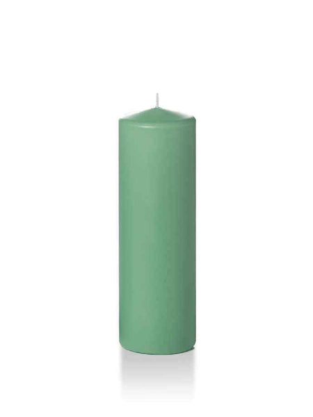 Wholesale 2.25" x 7" Slim Pillar Candles Sage