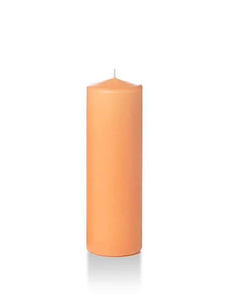 Wholesale 2.25" x 7" Slim Pillar Candles Peach