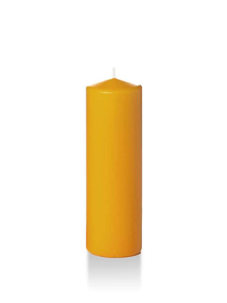 Wholesale 2.25" x 7" Slim Pillar Candles Harvest Gold