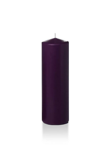 2.25" x 7" Slim Pillar Candles Dark Purple