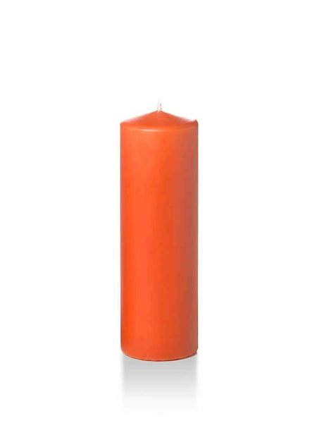 2.25" x 7" Slim Pillar Candles Bright Orange