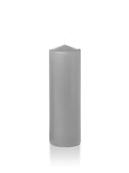 2.25" x 7" Slim Pillar Candles Light Gray