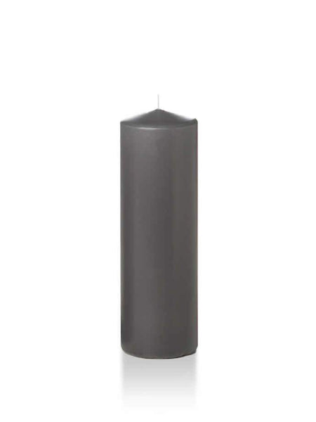 2.25" x 7" Slim Pillar Candles Gray