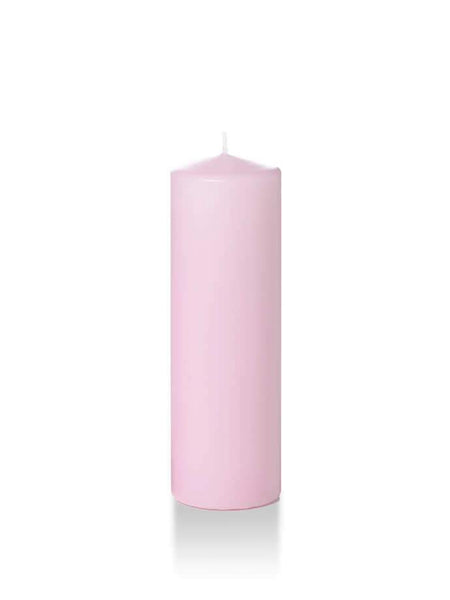 Wholesale 2.25" x 7" Slim Pillar Candles Blush