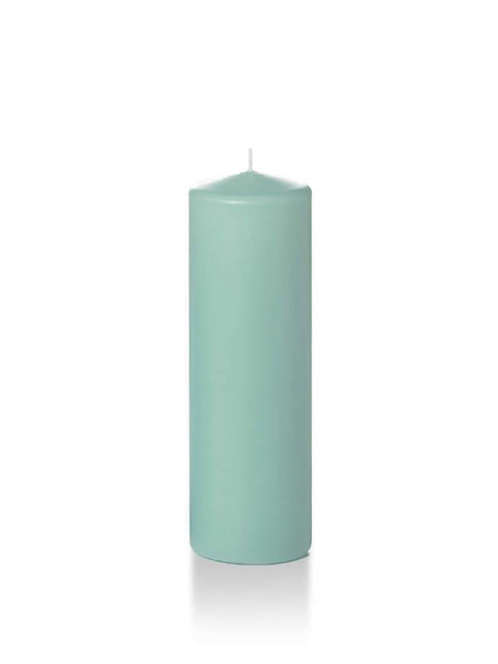 Wholesale 2.25" x 7" Slim Pillar Candles Tiffany Blue