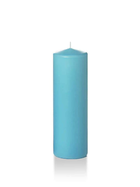 2.25" x 7" Slim Pillar Candles Caribbean Blue