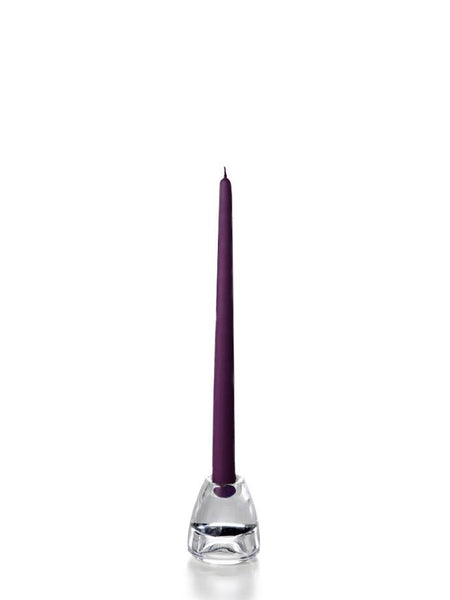 12" Wholesale Taper Candles - Case of 144 Dark Purple