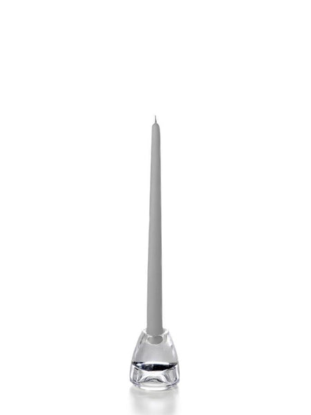 12" Handcrafted Taper Candles Light Gray