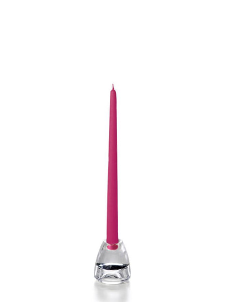 12" Handcrafted Taper Candles Hot Pink