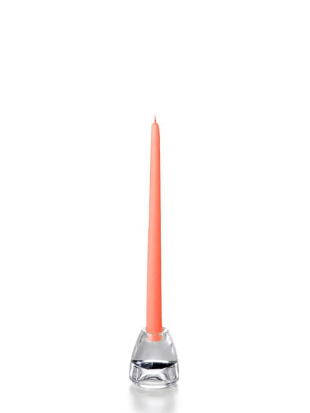 12" Handcrafted Taper Candles Coral