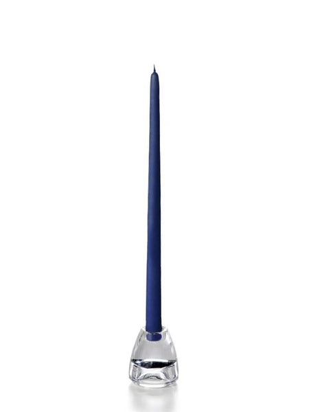 15" Wholesale Taper Candles - Case of 72 Navy Blue