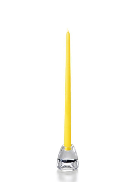 15" Wholesale Taper Candles - Case of 72 Bright Yellow