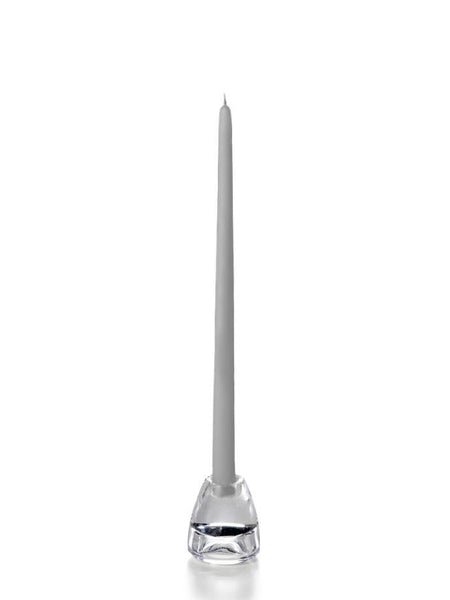 15" Handcrafted Taper Candles Light Gray