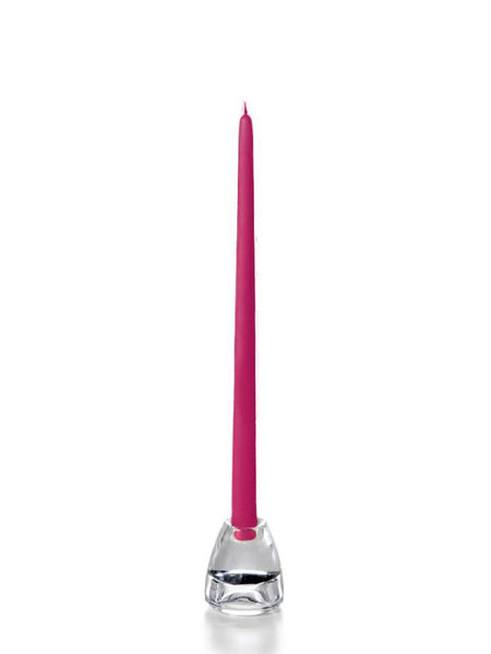 15" Handcrafted Taper Candles Hot Pink