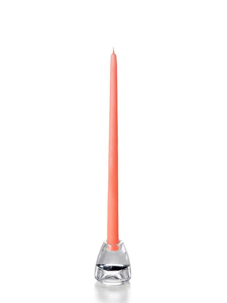 15" Handcrafted Taper Candles Coral