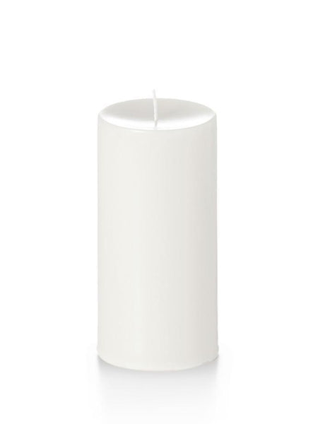 4" x 8" Wholesale Unscented Column Pillar Candles White