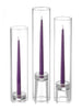 Yummi Candles - 12 Taper Candles, 12 Glass Chimneys and 12 Glass Taper Holders