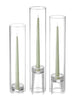 Yummi Candles - 12 Taper Candles, 12 Glass Chimneys and 12 Glass Taper Holders