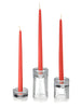 Yummi Candles - 12 Taper Candles and 12 Glass Taper Holders