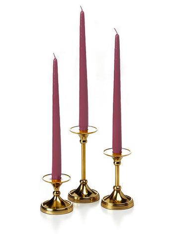Yummi Candles - 12 Taper Candles and 12 Gold Timeless Taper Holders