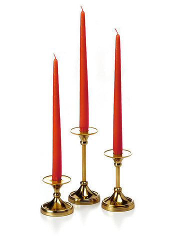 Yummi Candles - 12 Taper Candles and 12 Gold Timeless Taper Holders