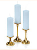 Yummi Candles - 12 Slim Pillar Candles and 12 Gold Timeless Pillar Holders