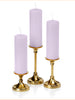 Yummi Candles - 12 Slim Pillar Candles and 12 Gold Timeless Pillar Holders