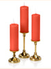 Yummi Candles - 12 Slim Pillar Candles and 12 Gold Timeless Pillar Holders