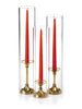 Yummi Candles - 12 Taper Candles, 12 Glass Chimneys and 12 Gold Timeless Taper Holders