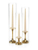 Yummi Candles - 12 Taper Candles, 12 Glass Chimneys and 12 Gold Timeless Taper Holders