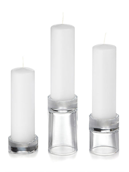 Pillar Glass Holder <br>Set of 12 - White