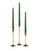 Yummi Candles - 12 Taper Candles and 12 Gold Virtu Candlesticks