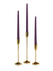 Yummi Candles - 12 Taper Candles and 12 Gold Virtu Candlesticks