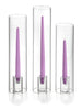 Yummi Candles - 36 Taper Candles, 36 Glass Chimneys and 36 Square Block Holders