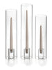 Yummi Candles - 36 Taper Candles, 36 Glass Chimneys and 36 Square Block Holders