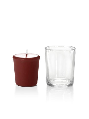 Yummi Candles - 15 Hour Votive Candles & Votive Holders Burgundy