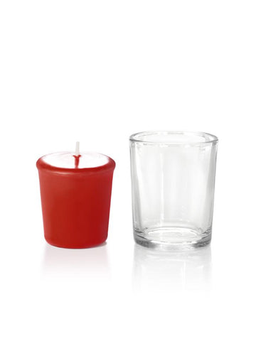 Yummi Candles - 15 Hour Votive Candles & Votive Holders Ruby Red