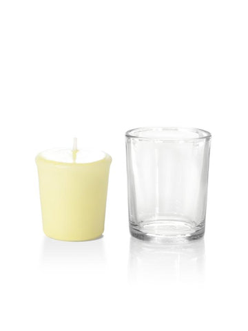 Yummi Candles - 15 Hour Votive Candles & Votive Holders Buttercup Yellow